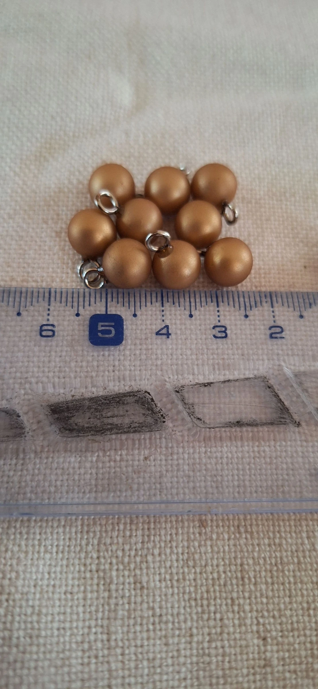 10 knopen 7 mm om te naaien imitatie barnsteenkleurige parels koperbruin – photo 2